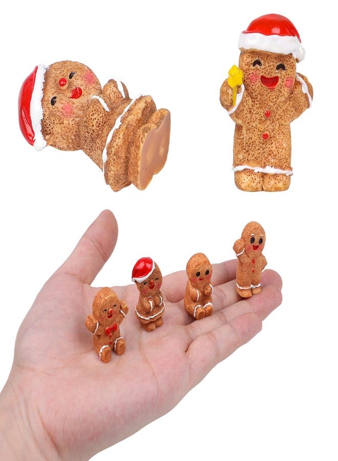 STEFORD 30 Pcs Gingerbread Man Figurines, Christmas Resin Ornaments Tiny Xmas Fairy Garden Ornament for Seasonal Holiday Doll House Snow Globes Home Decorations - Image 3